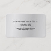 Rounded Corner Silver Gray Einzigartig Moderne Min Visitenkarte (Rückseite)