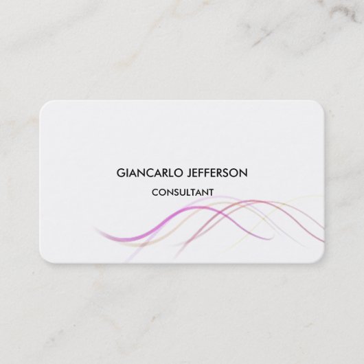 Rounded Elegancurves Minimalistisch Beruflich Visitenkarte (Vorderseite)