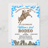 Rounded First Rodeo 1. Party Geburtstag Einladung (Vorderseite)