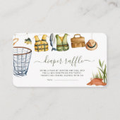 Rounded Fishing Baby Shower Diaper Raffle  Begleitkarte (Vorderseite)