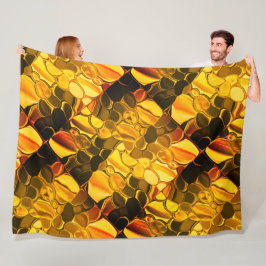 Rounded Formen in goldener Farbe, glänzend sehr go Fleecedecke