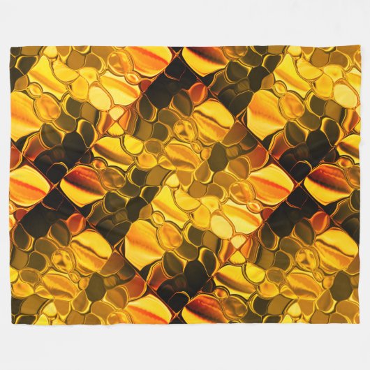 Rounded Formen in goldener Farbe, glänzend sehr go Fleecedecke (Vorderseite (Horizontal))
