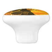 Rounded Formen in goldener Farbe, glänzend sehr go Keramikknauf (Seitenansicht)