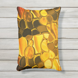 Rounded Formen in goldener Farbe, glänzend sehr go Kissen Für Draußen