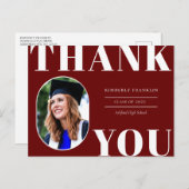 Rounded Foto Frame Abschluss Danke Postcard Postkarte (Vorne/Hinten)