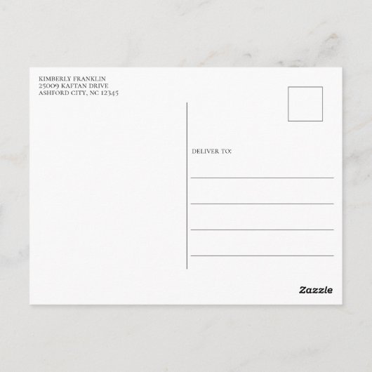 Rounded Foto Frame Abschluss Danke Postcard Postkarte (Rückseite)