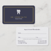 Rounded Frame Royal Blue Tooth Zahnerstellung Terminkarte (Vorne/Hinten)