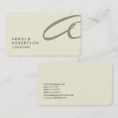 Rounded Monogram Schlicht Beige Trendy Business Ca Visitenkarte (Vorne/Hinten)