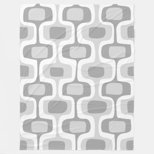 Rounded Rectangle Gray and White Fleecedecke (Vorderseite)