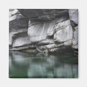 Rounded Rock Cliff by Verzasca River Magnet