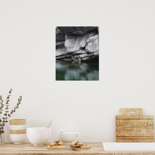 Rounded Rock Cliff by Verzasca River Poster (Küche)