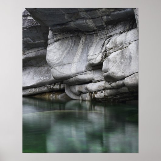 Rounded Rock Cliff by Verzasca River Poster (Vorne)
