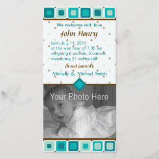 Rounded Squares Birth Announcement - Boy Ankündigung