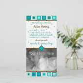 Rounded Squares Birth Announcement - Boy Ankündigung (Stehend Vorderseite)