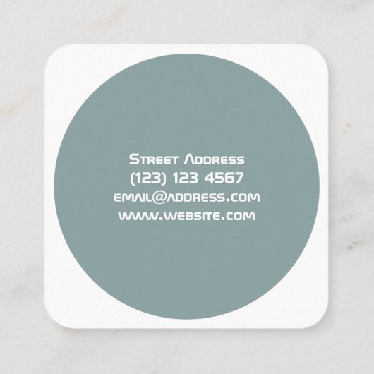 Rounded tech inspiration mit grün weiß quadratische visitenkarte (Rückseite)