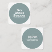 Rounded tech inspiration mit grün weiß quadratische visitenkarte (Vorne/Hinten)