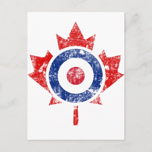 Roundel Canada Curling Hockey Target Grunge Ice Postkarte (Vorderseite)