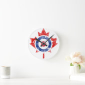 Roundel Canada Curling Hockey Target Grunge Ice Runde Wanduhr (Zuhause)