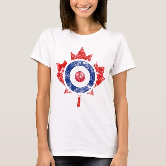 Roundel Canada Curling Hockey Target Grunge Ice T-Shirt (Vorderseite)