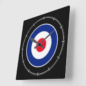 Roundel Classic Target Graphic Quadratische Wanduhr (Winkel)