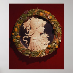 Roundel, das ein Profilporträt trägt Poster