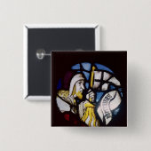 Roundel des Prophets Jeremias, 15. Jahrhundert Button (Vorne & Hinten)