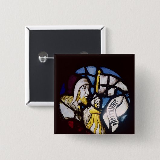 Roundel des Prophets Jeremias, 15. Jahrhundert Button (Vorne & Hinten)