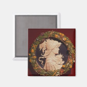 Roundel mit einem Profilporträt Magnet (Vorderseite/Rückseite)