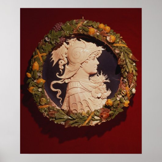 Roundel mit einem Profilporträt Poster (Vorne)