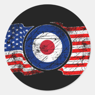 Roundel Mods USA Ziel Scooter Runder Aufkleber