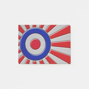 Roundel Sunburst Design Carbon Fibre Style Dekorat Post-it Klebezettel