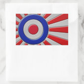 Roundel Sunburst Design Carbon Fibre Style Dekorat Rechteckiger Aufkleber (Tasche)