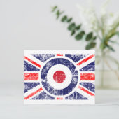 Roundel Target Mod UK Ziel Union Jack Postkarte (Stehend Vorderseite)