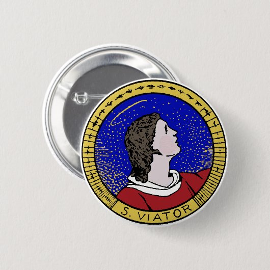 Roundel von St Viator von Lyon, Katechist (LD 01) Button (Vorne & Hinten)