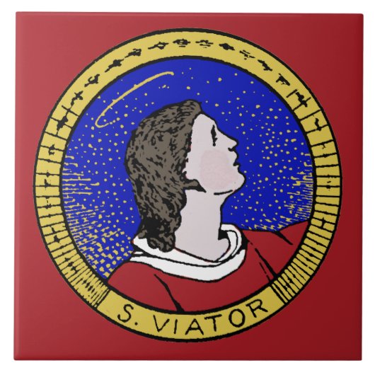 Roundel von St Viator von Lyon, Katechist (LD 01) Fliese (Vorderseite)