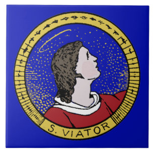 Roundel von St Viator von Lyon, Katechist (LD 01) Fliese