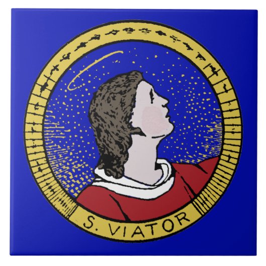 Roundel von St Viator von Lyon, Katechist (LD 01) Fliese (Vorderseite)