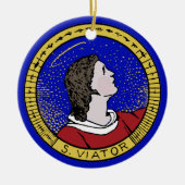 Roundel von St Viator von Lyon, Katechist (LD 01) Keramik Ornament (Vorne)