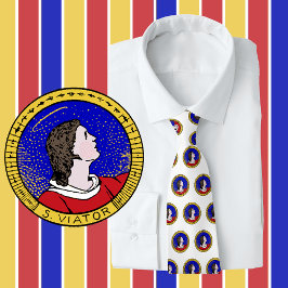 Roundel von St Viator von Lyon, Katechist (LD 01) Krawatte