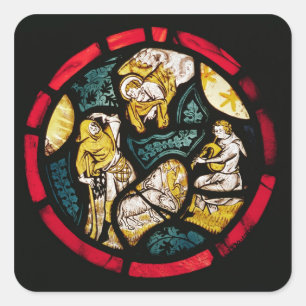 Roundel zeigt die Annunziation für Hirten Quadratischer Aufkleber