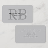 Roundgraue Monogram Manager-Visitenkarte Visitenkarte (Vorne/Hinten)