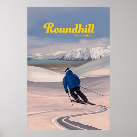 Roundhill Neuseeland Skigebiet Poster (Vorne)