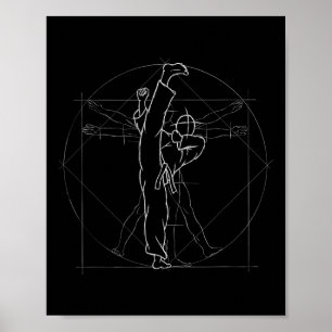 Roundhouse-Kick Kickboxen Kung Fu MMA Taekwondo Poster