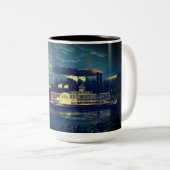 "Rounding a Bend" auf dem Mississippi: Zweifarbige Tasse (VorderseiteRechts)