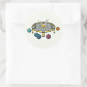 Roundnet Runder Aufkleber (Tasche)