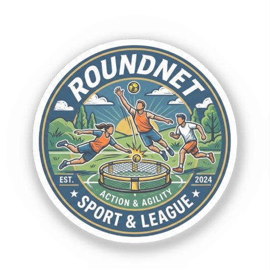 Roundnet-Sport Aufkleber (Vorderseite)
