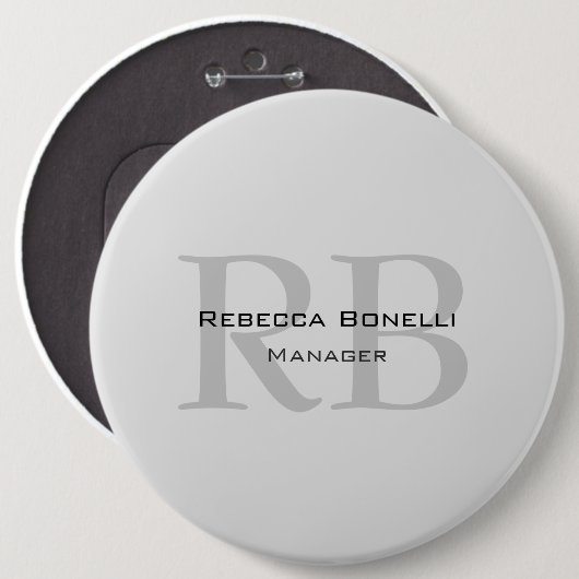 Roundweiß-graue Monogram-Manager Button (Vorne & Hinten)