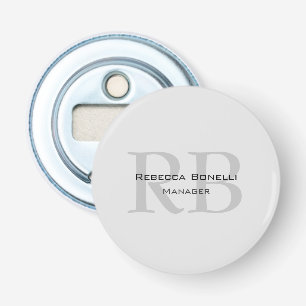 Roundweiß-graue Monogram-Manager Flaschenöffner