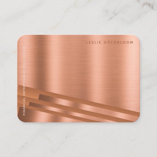 ROUNTER ECKER THICK CARD COPPER METALLIC SEHEN VISITENKARTE (Vorderseite)