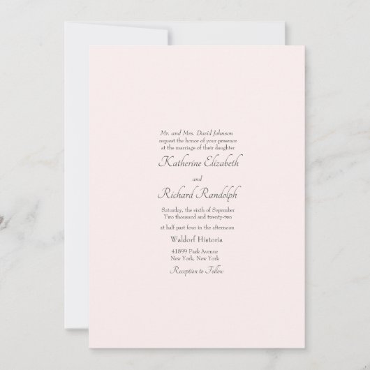 Roush Formal Wedding Eltern ein Ort Einladung (Vorderseite)